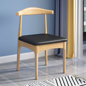 America Luxury Antique Nordic Solid Wood Home Office Restaurant Dining Backrest Wooden Horn Chair
