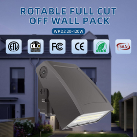 Adjustable Head Wall Pack Led Light 40w 60w 100w 120w Dusk-to-Dawn Photocell Full Cut-Off Security Led Wall pack Light
