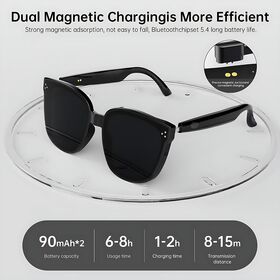 Óculos Inteligentes, Óculos de Sol Polarizados de Áudio com Alto-falante Bluetooth, Lentes Polarizadas UV400, Controle de Toque