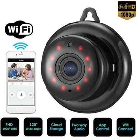 Caméra de Surveillance WiFi HD Sans Fil pour Maison | Dispositif de Surveillance à Distance Intelligent avec Crochet Type Carte | Vision Nocturne Intérieure 1080P