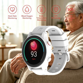 Smartwatch 4G GPS con Seguimiento Visual Desactivado, Posicionamiento WiFi LBS, Alarma de Caída, SOS, Teleasistencia, Monitor de Salud con Banda de Silicona