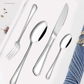 Australisches Edelstahl Silber Besteckset High-End Exklusiv für Hochzeiten & Partys Benutzerdefiniertes Logo gedruckt