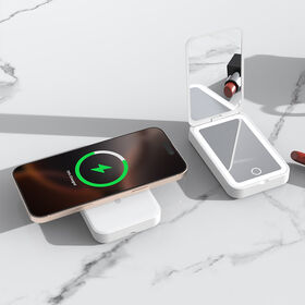 3000mAh Schlankes, tragbares magnetisches, kabelloses Powerbank mit Licht und Make-up-Spiegel für Reisen - Magnetische Powerbank