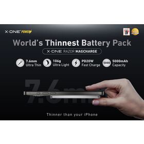 X-ONE Razor Ultra Thiner Slim 5000mAh Mini Magnetic Wireless power bank PD20W Fast Charging Power Bank Magsafe Mobile Charger