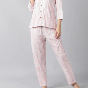 chinese dress ladies Women Nightsuit Set – 2-Piece Half Sleeve Top & Pajama Pants with Leaf –  FineLook main image 0