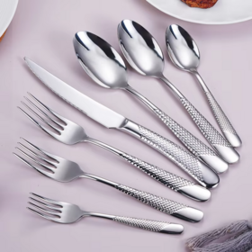 Juego de Cubiertos de Alta Calidad 4 Piezas para Hotel de Lujo - Tenedor, Cuchillo y Cuchara