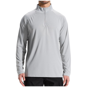 High Quality Long Sleeve Slim Fit Sports Quarter Zip Lightweight Quick Dry Mock Neck Shirt