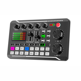 F998 Live Sound Card Audio Mixer, Podcast Audio Interface with DJ Mixer Effects, Voice Changer with Sound Effects for Karaoke