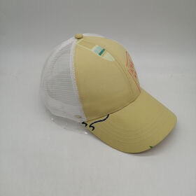 Recycled Trucker cap polyester trucker mesh hat with custom pattern BSCI factory