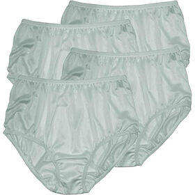 4er Pack Damen Nylon Slips Große Größe 100% Nylon Full Cut Slips Hübsche, seidige Unterhosen Glänzende Stoffunterwäsche OEM Farben