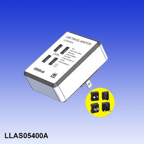 Station de Charge USB à Quatre Ports 5V/2.6A avec Protection Contre les Surcharges, Compatibilité Universelle pour Appareils Photo Numériques, Téléphones Mobiles, Tablettes et Prises EU/AU/UK/US