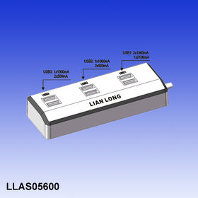 Hocheffizientes 5V 2.1A 6-Port USB-Ladegerät mit Überlastschutz, IEC-konform, für Reisen und Zuhause.