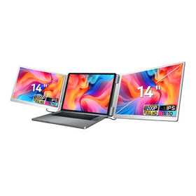 ETEK 2*14-inch full-view displays: 16:10 aspect ratio, 1920*1200 IPS HD resolution, Type-C 3.1 interface, HDR support.