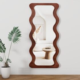 Wooden Framed Wavy Full Body Mirror is perfect for giving you a full view of YOU-2 Ways to use wooden frame bathroom mirror-