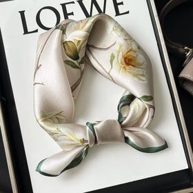 Foulard Carré En Satin Pour Femme - 53x53 Cm, Motif Géométrique, Polyester, élégant Et Multifonction