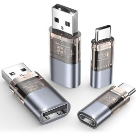 USB Data Blocker, Transparent Type A & Type C Data Blocker Only for Charge, Refuse Hacking Provide Safe Charging