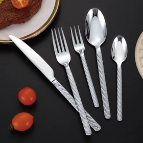 Juego creativo de cuchillo, tenedor y cuchara de acero inoxidable para té, metal, para hoteles, restaurantes, venta transfronteriza en Amazon, para bistec occidental
