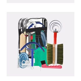 Ueemph Kit de toilettage pour cheval (12 pièces) : brosses, sac de rangement, grattoir à sueur, peigne crinière, gants de toilettage, cadeau cheval pour filles (noir Ueemph Kit de toilettage pour cheval (12 pièces) : brosses, sac de rangement, grattoir à sueur, peigne crinière, gants de toilettage, cadeau cheval pour filles (noir