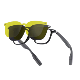 Lunettes Audio Intelligentes avec Verres Polarisés Anti-Lumière Bleue, Batterie Amovible et Protection UV400 - Lunettes de Musique Intelligentes