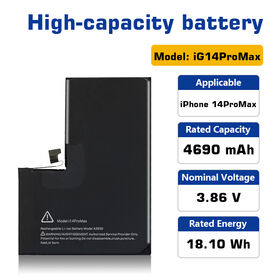 Batterie de remplacement de haute qualité à cellule de cobalt pur pour iPhone 14 Pro Max, batterie de rechange pour réparation, approvisionnement en gros pour le marché secondaire