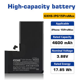 Hochwertige Ersatzbatterie für iPhone 15 Pro Max mit reiner Kobaltzelle, hohe Kapazität, Direkt vom Hersteller, Aftermarket-Versorgung für Reparaturen.