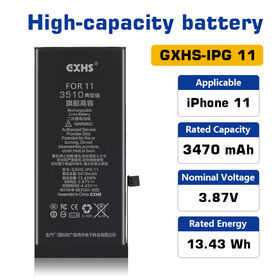 Batterie de remplacement pour iPhone 11 GXHS Premium en cobalt pur avec support OEM pour ateliers de réparation, grossistes et marques