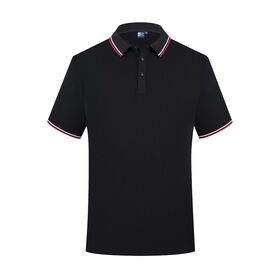 Polo Golf Kinerja Campuran Katun Spandex dengan Logo Bordir Kustom Cepat Kering untuk Seragam Kerja
