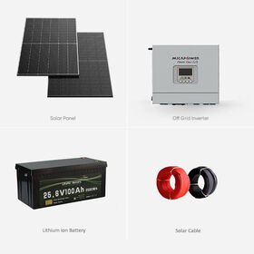 بطارية ليثيوم فوسفات الحديد القابلة لإعادة الشحن MICA 25.6V 100Ah، بطارية 24 فولت، نظام تخزين الطاقة ESS بقدرة 3 كيلو وات مع عاكس للتيار المتردد للسيارات الترفيهية/نظام الطاقة الشمسية المنزلي