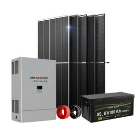 بطارية MICA 25.6V 100Ah LiFePO4 قابلة لإعادة الشحن، بطارية 24 فولت، نظام تخزين الطاقة 3 كيلو وات في الساعة 5 كيلو وات في الساعة مع عاكس للتيار المتردد للسيارات الترفيهية/نظام الطاقة الشمسية المنزلي