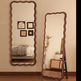 Custom Beveled Frame Mirror-Flower Shaped Frame Wooden Mirror-Wooden Carving Mirror Frame Full Body Mirror for Bathroom Mirror