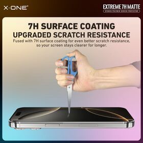 X-ONE Extreme 7H Matt Displayschutzfolie für iPhone 15/15 Pro/15 Plus/15 Pro Max | 6X Anti-Schock + Anti-Glare & Hybrid-Polymerfilm