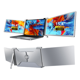 Écrans ETEK 2*15,4 pouces FHD IPS, compatibles avec les ordinateurs portables de 15,6 à 18,5 pouces, dotés d'une interface Type-C avec prise en charge HDR. Moniteurs portables pour ordinateurs portables.