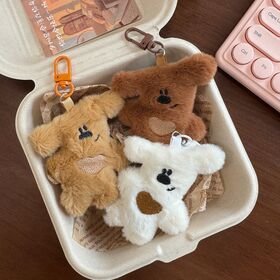 Custom cute animal bear plush keychains bag pendants doll gifts
