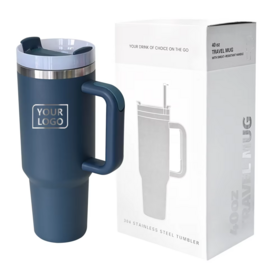 Holly Custom logo Vacuum Insulated Stainless Steel 40 oz Tumbler Cup Adventure Travel 40oz Mug With Handle And Straw