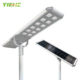 Lampadaire Solaire Intégré Haute Puissance avec Boîtier en Aluminium pour Autoroute - Luminaire Solaire Tout-en-Un