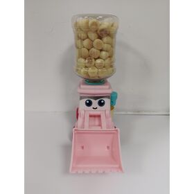 Distributeur d'eau jouet promotionnel en forme de bulldozer et d'excavatrice pour enfants, avec chewing-gums, bonbons et barbe à papa