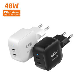 Chargeur Rapide Intelligent PD 3.0 48W Design Slim 50mm avec Large Plage de Tension d'Entrée pour Électronique Moderne Fabriqué à partir de Matériau GaN