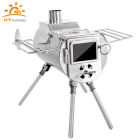 Klappbarer Holzofen für Picknick, Camping und Hausheizung - Grüner Dekorative Ofen für Zelte, Outdoor-Kochen und Innenbereich