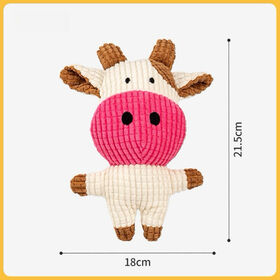 Jouets à mâcher pour chiens en gros, peluche de vache laitière, avec jouet couineur
