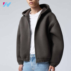 Veste Polaire VANVENE Sweat à Capuche En Polaire Pour Homme - Couleur Unie - Fermeture éclair, Bleu Marine, M Gilet Doublé Polaire Homme