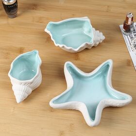 Factory Price Sea Shells Decorative Bowl, Ceramic Shell Bowl, Beach Decorations for Home, Coastal Decor, Decoration Storage Bowls