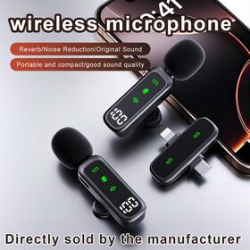 Wireless Lavalier Microphone Compatible with iPhone/iPad/Android Phone/Laptop IUMAKEVP Plug-Play Lapel Clip-On Mic with Noise