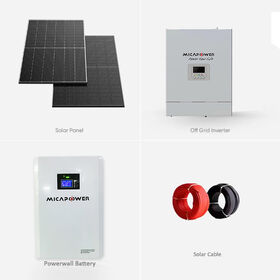 Bateria recarregável LiFePO4 MICA 25.6V 200Ah, bateria 24V, sistema ESS de armazenamento de energia doméstica fora da rede de 5kwh com inversor e painel solar