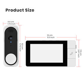 Moniteur sans fil NT601A 4,3" HD Interphone bidirectionnel + vision nocturne ultra-claire Connexion directe 2,4G, prêt à l'emploi, Sonnette intelligente
