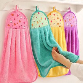 Serviette à Main Suspendue en Velours Corail, Meilleure Vente - Idéale pour Hôtellerie et Maison