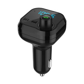 Carregador de Carro LED 3.1A (Porta USB Dupla) com Fone de Ouvido Bluetooth - Display de Frequência LED