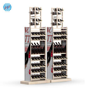 Bambus-Weinregal Mit 4 Etagen – Für 16 Flaschen, Schwarz, 43,2 X 23,9 X 41,8 Cm