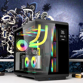 SOEYI Carcasa para PC Gaming en Stock, Torre Media ATX, Carcasa para Ordenador Gaming con Pantalla Digital, Venta al por Mayor