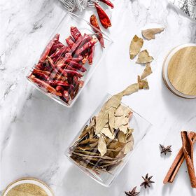 22 Oz High Borosilicate 5 Sizes Glass Food Storage Jar Container with Sealed Bamboo Lid Glass Kitchen Jar Set Suitable for Pasta