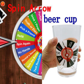 Venta al por mayor de fábrica vaso giratorio para cerveza con puntero para juegos de beber